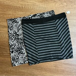Bundle of 2 Women’s Stretch Skirts – Size L – Leopard & Stripe